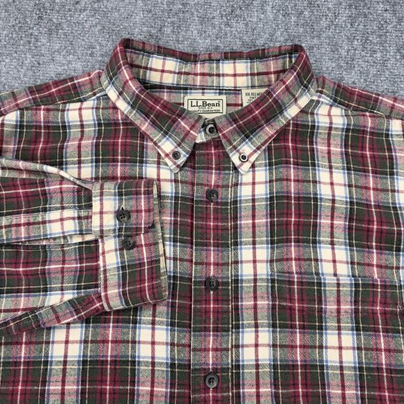 L.L. Bean Other - Vintage LL Bean Shirt Mens XXL Red Green Plaid Cotton Flannel Button Down Canada